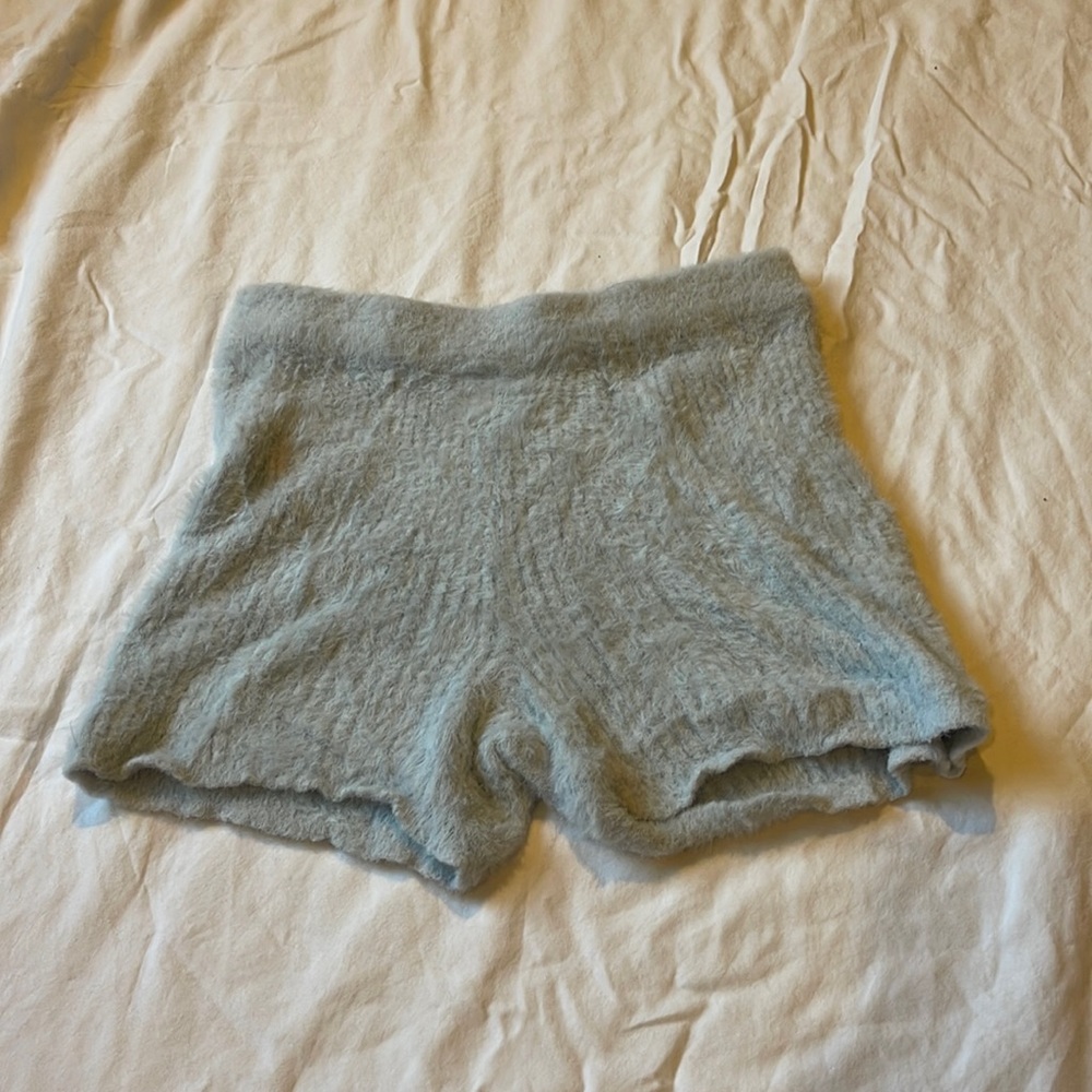 Fluffy blue shorts